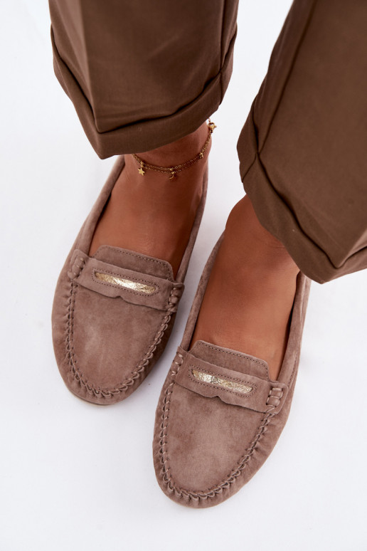 isósceles mocassins femininosHabilitadoturalnego de camurçau S.Barski LR61-7029 cor marrom