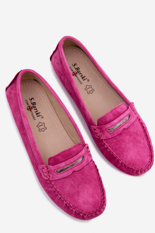 isósceles mocassins femininosHabilitadoturalnego de camurçau S.Barski LR61-7029 cor rosa