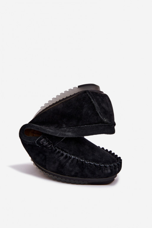 isósceles mocassins femininosHabilitadoturalnego de camurçau S.Barski LR61-7029 cor preta