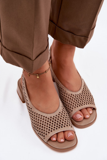 Decorado Sandálias perfuradas Feminino de camurça Klocke D&A CR61-3131 bege