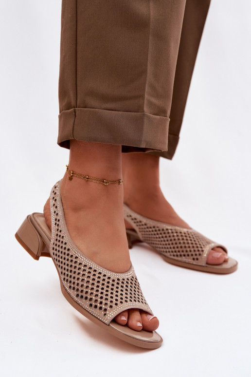 Decorado Sandálias perfuradas Feminino de camurça Klocke D&A CR61-3131 bege