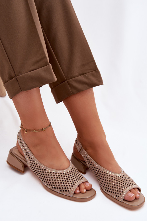 Decorado Sandálias perfuradas Feminino de camurça Klocke D&A CR61-3131 bege