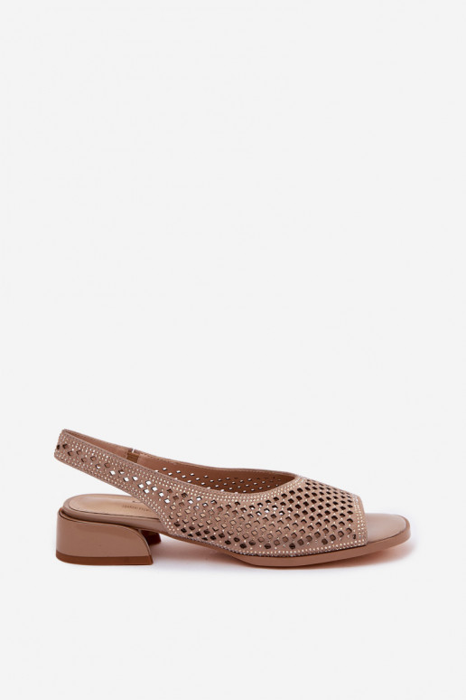 Decorado Sandálias perfuradas Feminino de camurça Klocke D&A CR61-3131 bege