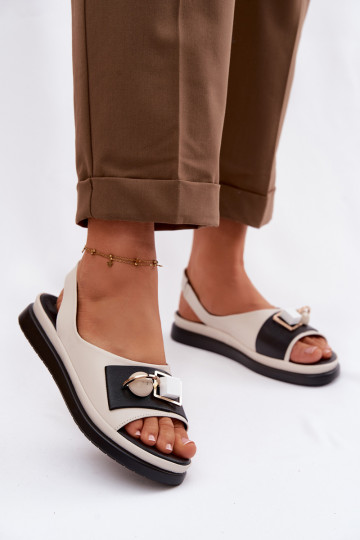 Sandálias femininas Feminino com enfeites D&A GR61-5932 bege