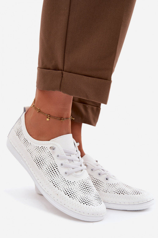 Pele com elementos abertos sapato Feminino S.Barski LR61-7083 cor branca