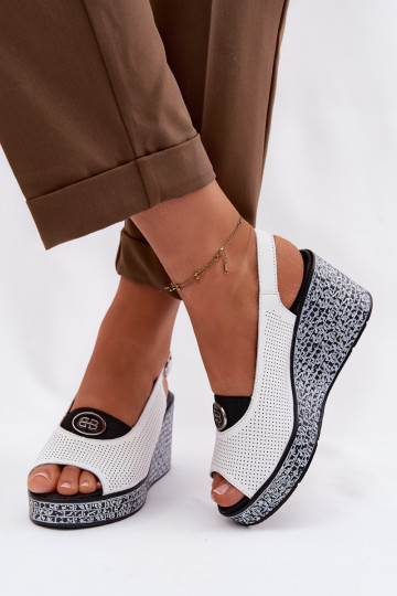 Pele Sandálias plataforma S.Barski LR61-7010 cor branca