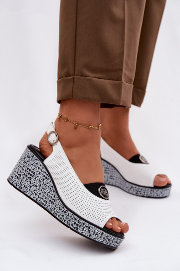 Pele Sandálias plataforma S.Barski LR61-7010 cor branca 2