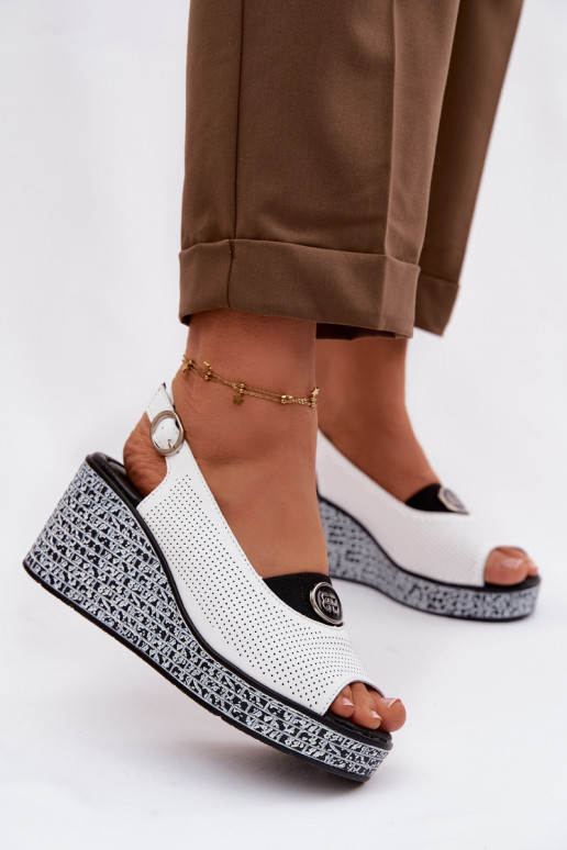 Pele Sandálias plataforma S.Barski LR61-7010 cor branca