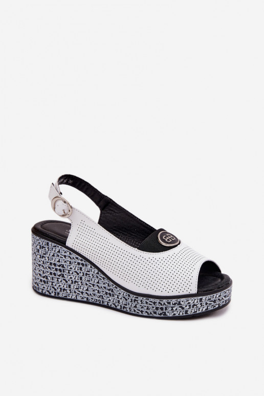 Pele Sandálias plataforma S.Barski LR61-7010 cor branca