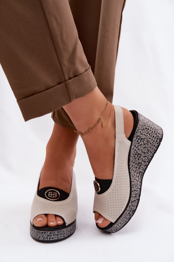 Pele Sandálias plataforma S.Barski LR61-7010 bege