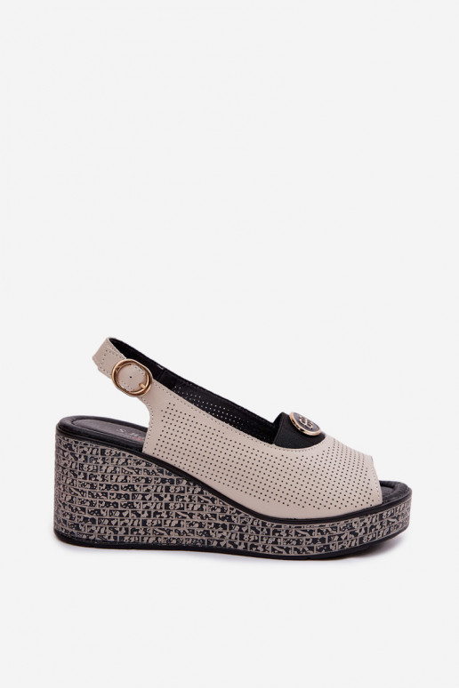 Pele Sandálias plataforma S.Barski LR61-7010 bege