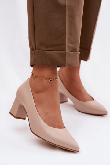 Sapatos com salto Sergio Leone PB413 na cor rosa creme 2