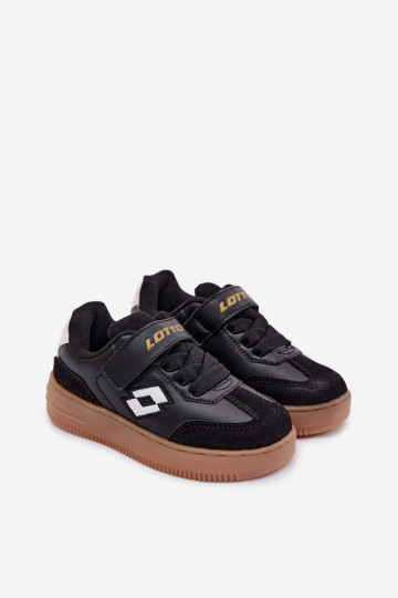 À modalo de tênis Infantil com fixadores adesivos LOTTO MAKERA 2601250K cor preta