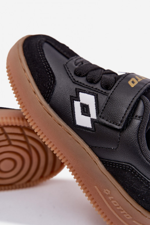 À modalo de tênis Infantil com fixadores adesivos LOTTO MAKERA 2601250K cor preta