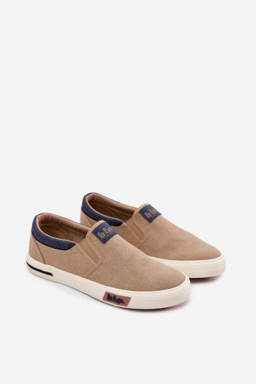 Ténis masculinos casuais Lee Cooper LCIN-26-02-4089 Slip On bege