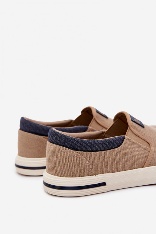 Tênis Sapatos casuais masculinos Escorregar em Lee Cooper LCEM-26-02-4089 bege