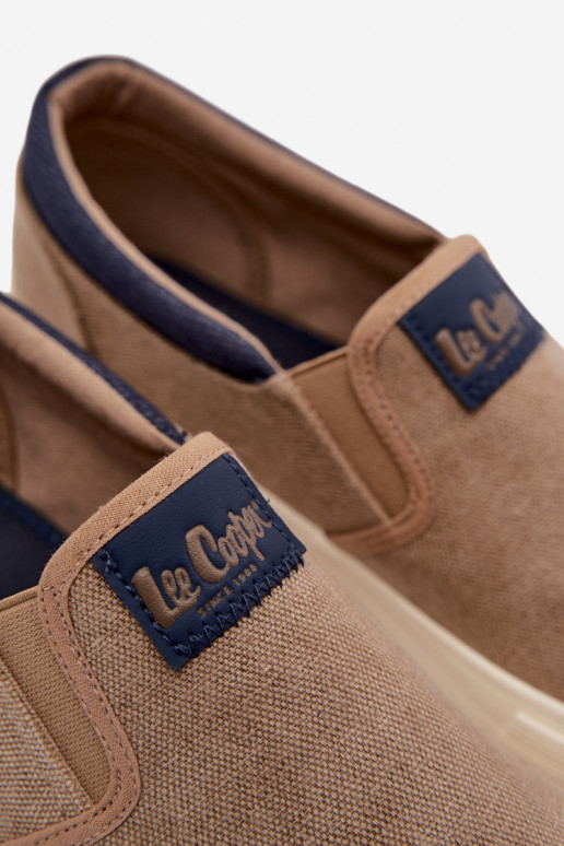 Tênis Sapatos casuais masculinos Escorregar em Lee Cooper LCEM-26-02-4089 bege