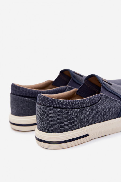 Tênis Sapatos casuais masculinos Escorregar em Lee Cooper LCEM-26-02-4088 azul escuro