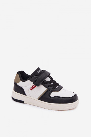 Ténis infantis LEVI'S KICK SE VIRV0152S com fechos adesivos brancos e pretos