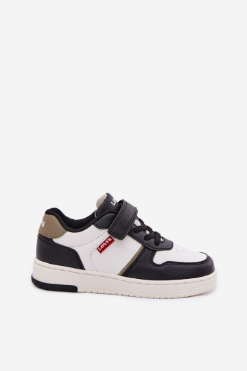 Ténis infantis LEVI'S KICK SE VIRV0152S com fechos adesivos brancos e pretos 2