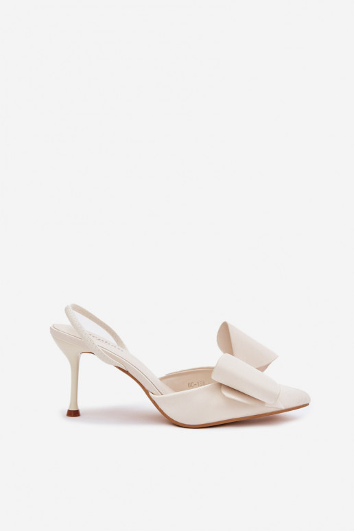 sapatos de salto altoOdkrytymi Piętami I Kokardką cor de marfim Eklevia