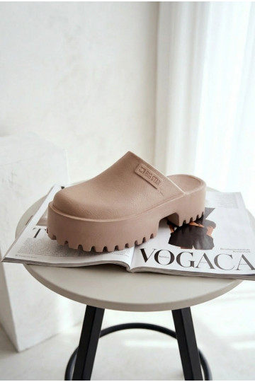 Chinelos com sola maciça da moda Big Star NN274016 bege 2