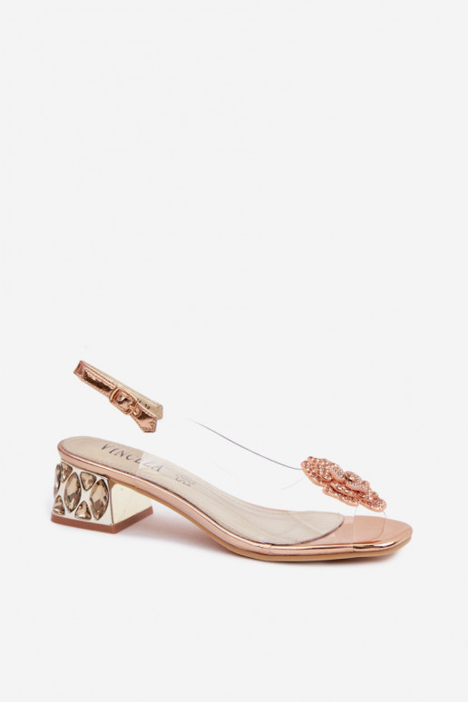 sandálias Transparente Klocke com olhos brilhantes I com floresem Vinceza 70122 Szampańskie