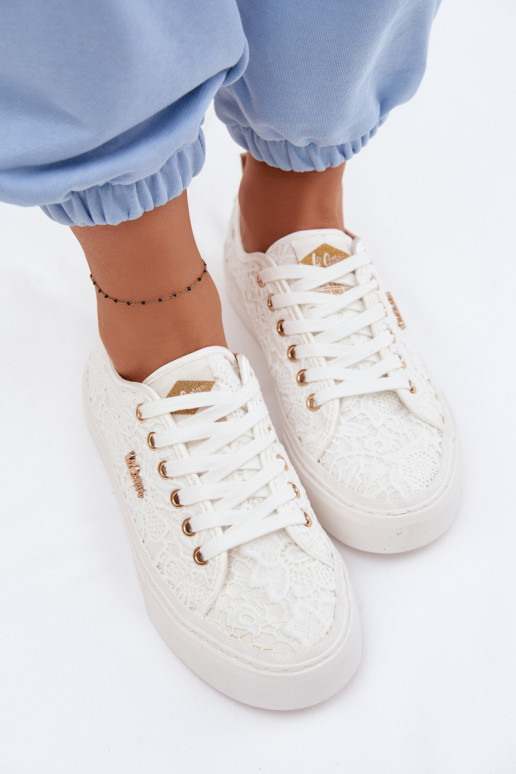 Sapatos de lazer com renda Lee Cooper LCEM-26-02-4060 cor branca