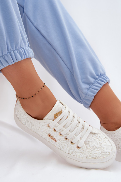 Sapatos de lazer com renda Lee Cooper LCEM-26-02-4060 cor branca