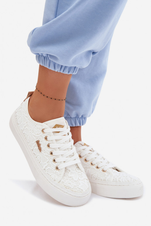 Sapatos de lazer com renda Lee Cooper LCEM-26-02-4060 cor branca