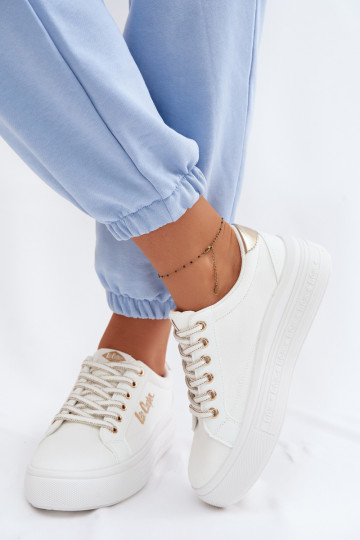 Sapatos de lazer com uma plataforma Lee Cooper LCEM-26-44-4478 cor branca