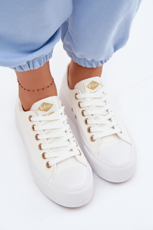 Sapatos de lazer com uma plataforma Lee Cooper LCEM-26-31-4369 cor branca
