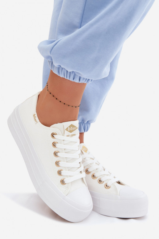 Sapatos de lazer com uma plataforma Lee Cooper LCEM-26-31-4369 cor branca