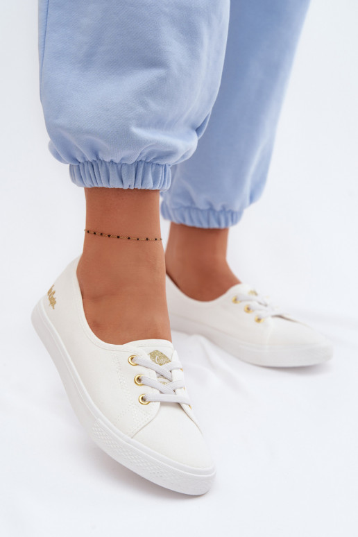 Tênis Sapatos de lazer Lee Cooper LCEM-26-02-4043 Branco-cor dourada