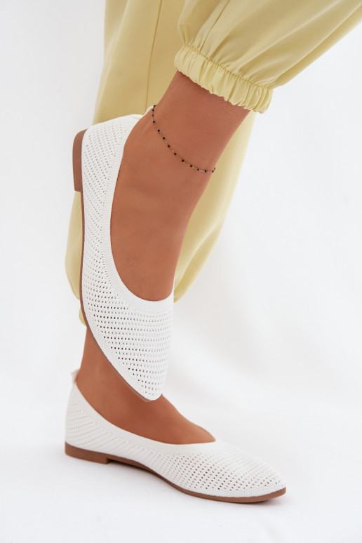 grade Bailarinas de tecido Feminino cor branca Sarina