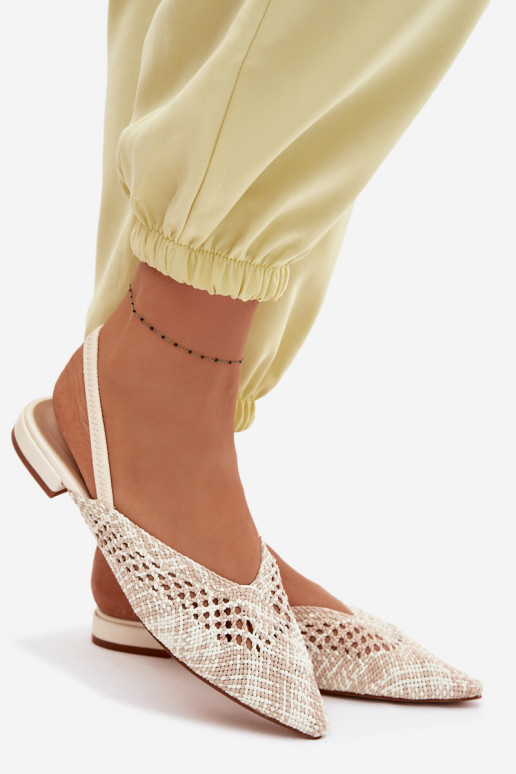 sandálias estampadas Feminino com salto largo bege Lelrene