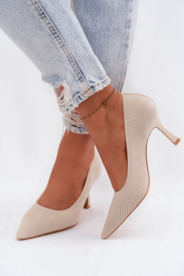 Sapatos de salto alto cor areia Lelissey