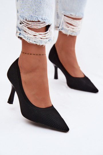  sapatos de salto alto Sapato cor preta Lelissey 2