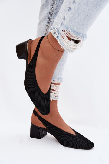  Sandálias femininas com salto cor preta Tem que serrcelle