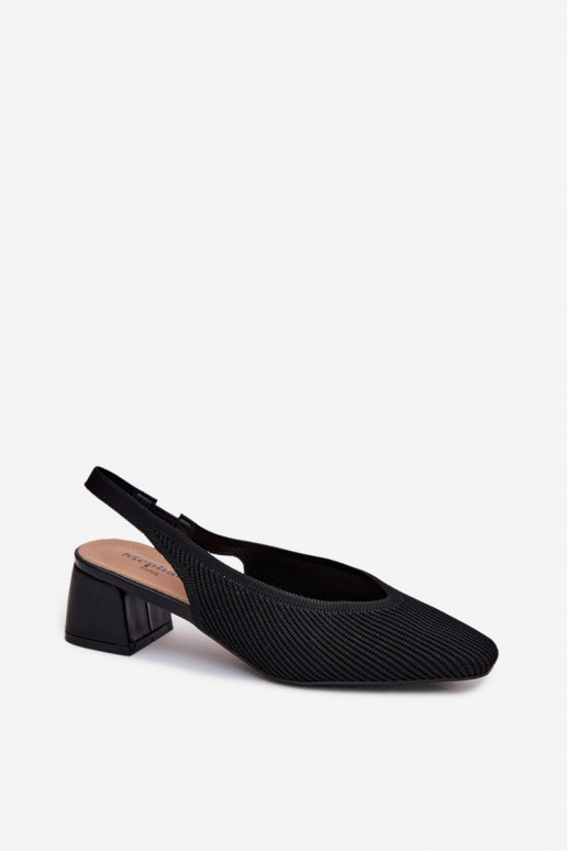  Sandálias femininas com salto cor preta Tem que serrcelle