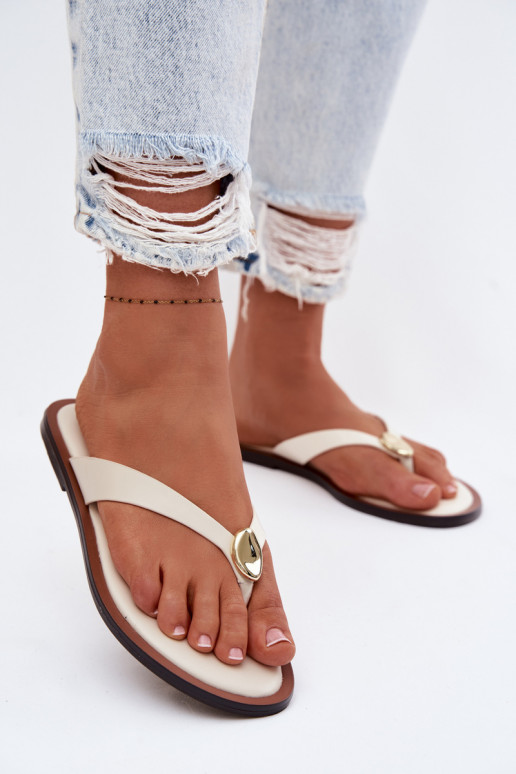 isósceles Chinelos Chinelos Feminino Ze cor douradam Detalem cor de marfim Tella