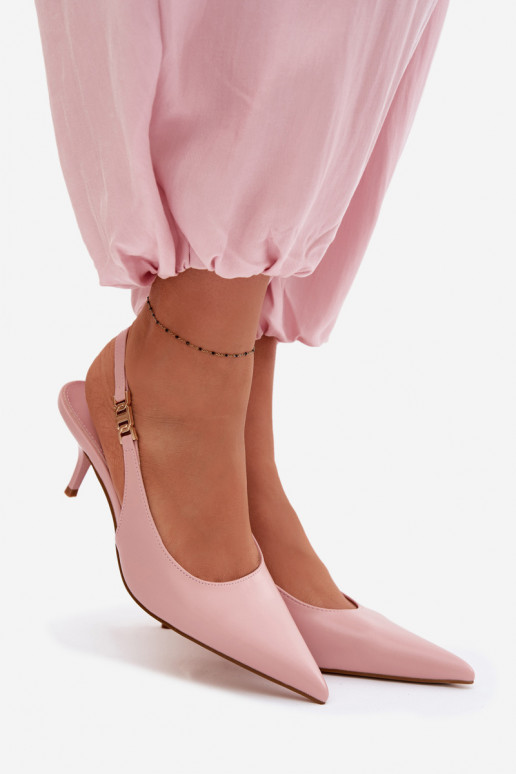 Sandálias femininasImitacji Skóry com salto fino cor rosa Jelissey