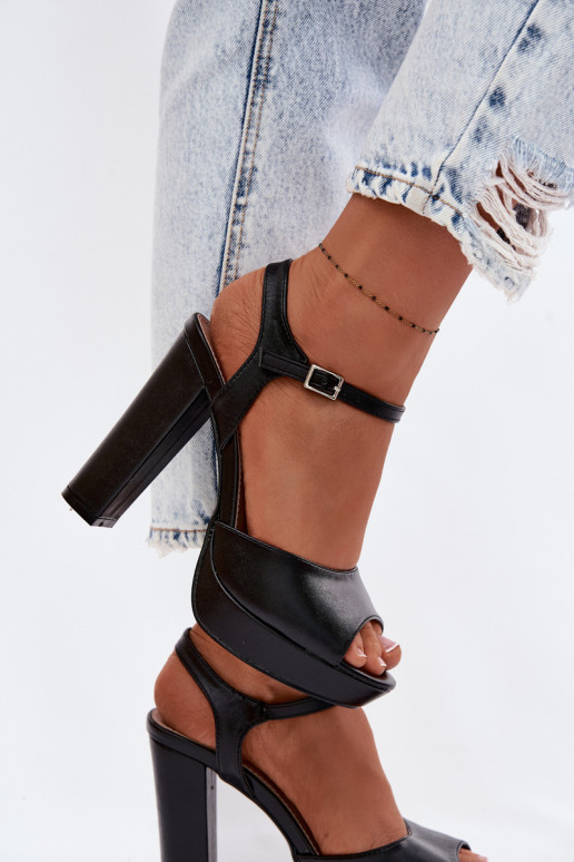 Sandálias femininas De salto alto Registro cor preta Nelissey