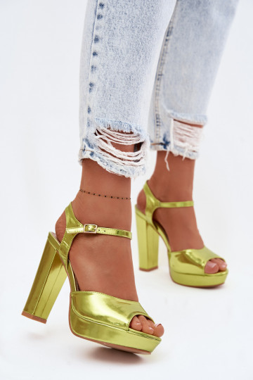 Sandálias femininas De salto alto Registro NeonoParaa Zieleń Nelissey 2
