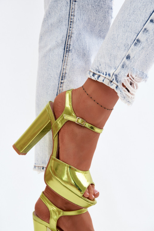 Sandálias femininas De salto alto Registro NeonoParaa Zieleń Nelissey