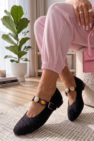 Bailarinas pretas com tira...