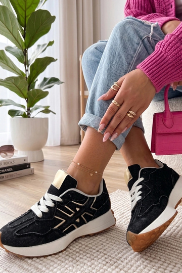 Tênis jeans pretos de...