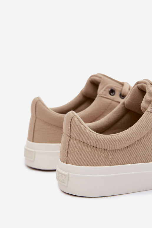 Botas casuais masculinas de cano baixo na cor areia