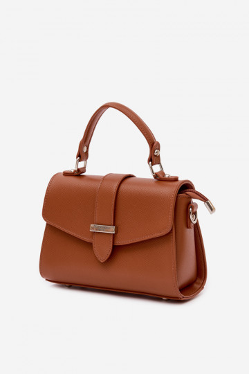 Bolsa de carteiro com fitas decorativas na cor marrom Belveta 2