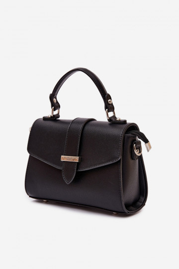 Bolsa de carteiro preta com fitas decorativas Belveta 2